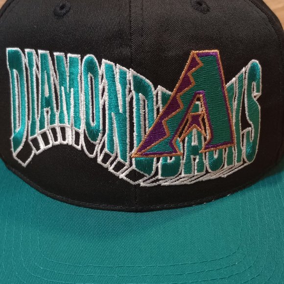 VINTAGE 90s Arizona Diamondbacks Hat Wave Snapback G Cap Spellout One Size Adult - Picture 2 of 13